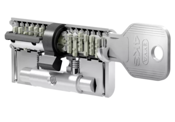 Ein Bild, das einen EVVA 4KS Zylinder darstellt.