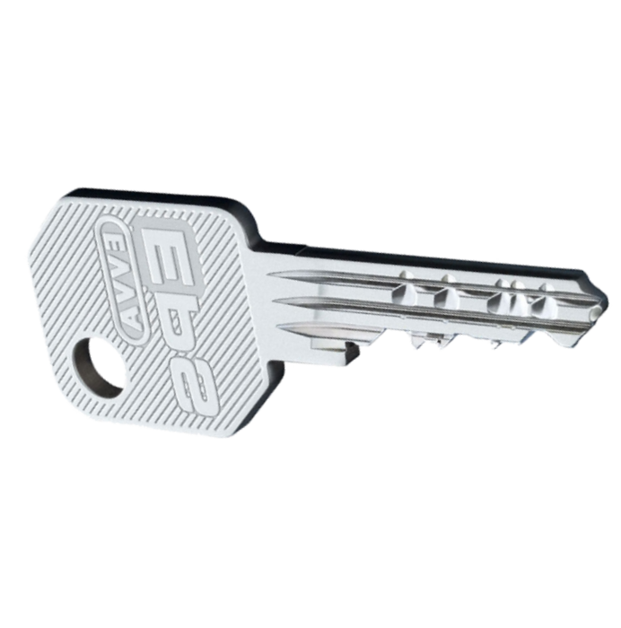 Ein Bild, das einen EVVA EPS Schlüssel darstellt.