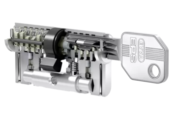 Ein Bild, das einen EVVA EPSxp Zylinder darstellt.