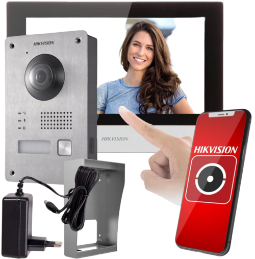 Das Bild zeigt eine Videogegensprechanlage von Hikvision.