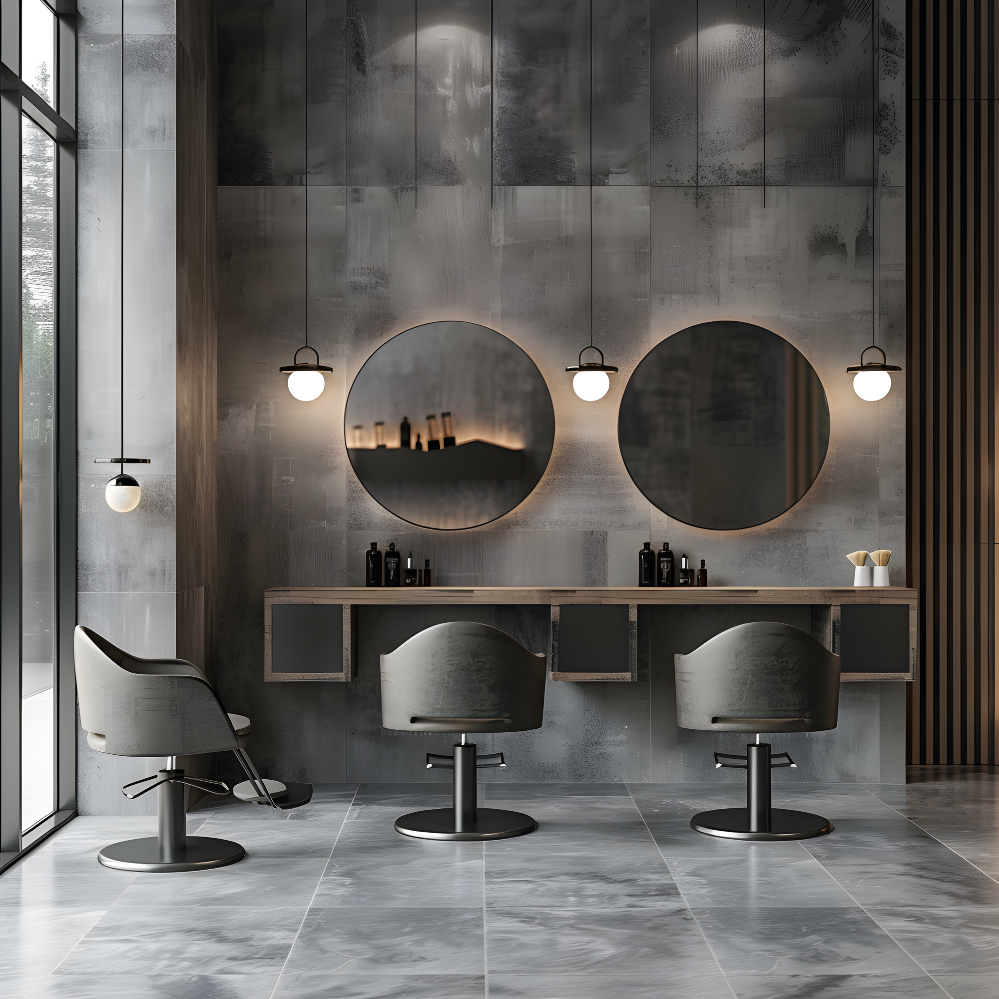 Das Bild zeigt einen Friseursalon von Innen. 