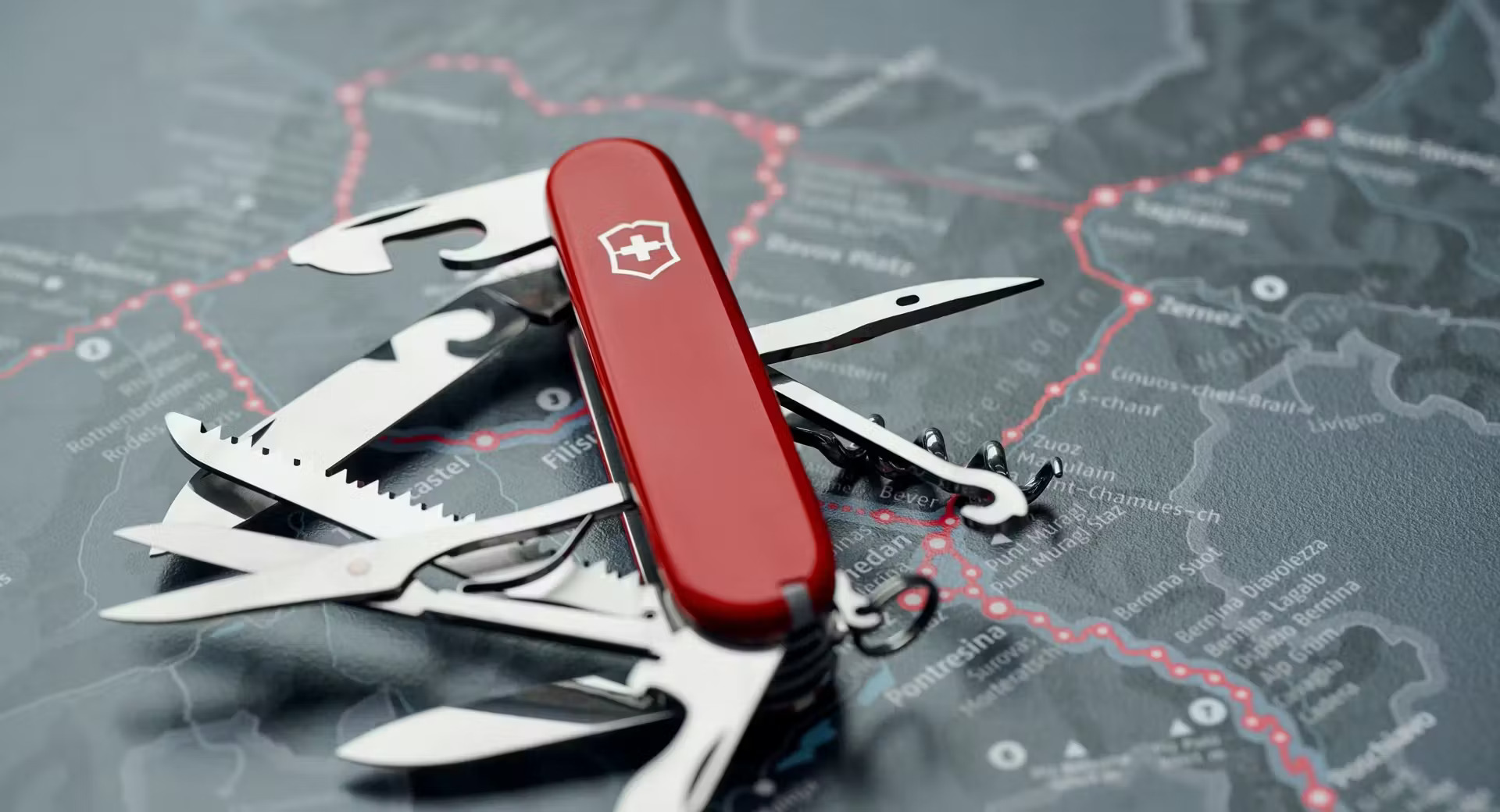 Das Bild zeigt ein ausgeklapptes Victorinox-Messer.